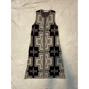 PH5 100% WOOL Monochrome Southwestern Duster/ Sweater Vest /Cardigan Size XS